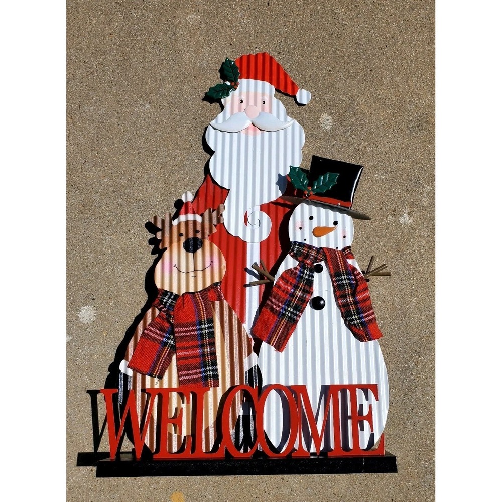 Christmas Decorations for Home Farmhouse Santa Clause Welcome Decoration Snowman
